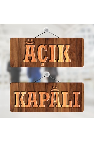 Bk Gift Bk Gift Açık & Kapalı Ahşap Kapı Levhası - 4 Akgn12110