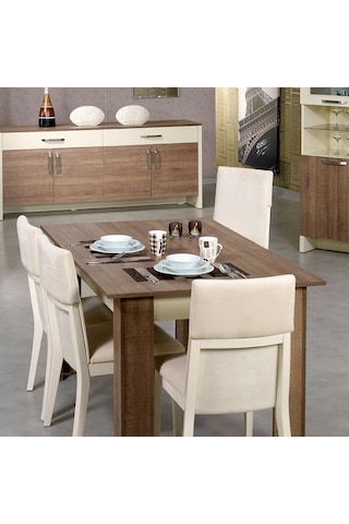 Pasific Home Bois Açılır Yemek Masası Meşe Krem