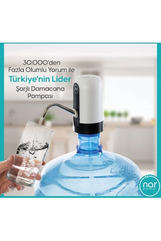 Narpump Şarjlı Otomtk Damacana Su Pomp.Beyaz