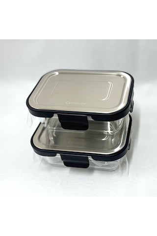 Cooker Ckr3486 Cam Saklama Kabı 370 Ml Siyah 2 Adet Siyah