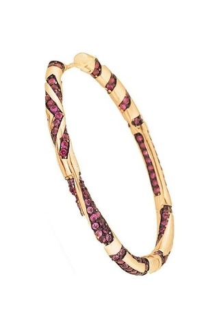 Halka Gümüş Küpe 925 Ayar, Altın Kaplama, Zirkon Taşlı, Kadın Küpe, İthal Ürün Altın