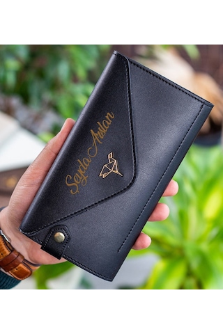 Bk Gift Kişiye Özel İsimli Telefon Ve Bozuk Para Bölmeli Zarf Model Siyah Kadın Cüzdanı, Sevgiliye Hediye, Anneye Hediye Kobitmeyencom29813 Bk Gift Renkli Çok Renkli
