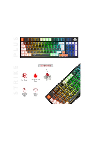 Gameagle Strike Plus Mk-96x2bar Mekanik Kablolu Işıklı Klavye