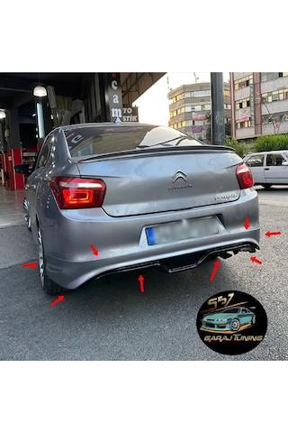 Citroen C-elysee - 301 Arka Tampon Eki 2013-2022 Fiberglass Boyasız