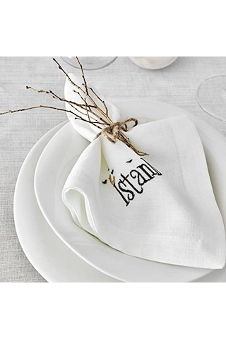 Galata Siyah Peçete Runner Seti Çok Renkli