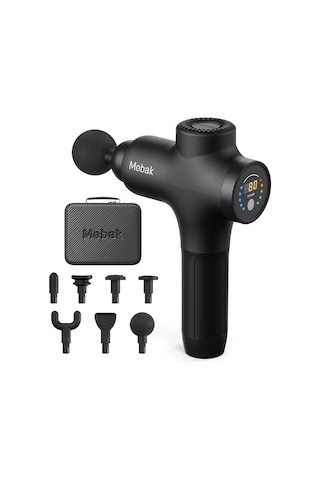Mebak 3 Masaj Tabancası Masaj Masaj Tabancası Kas 3200rpm 12mm Genlik Elektrikli El Masaj Aleti Fasya Derin Doku Boyun Sırt Gövdesi İçin Taşınabilir 7 Kafalı 5 Seviye 2600mah Pil