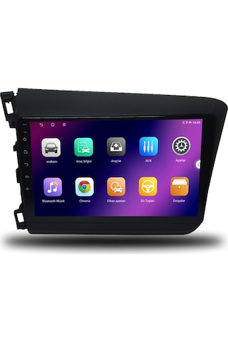 Caros Honda Civic Fb7 2012-2015 Uyumlu Android Multimedya 4gb Ram 32gb Hafıza 9"
