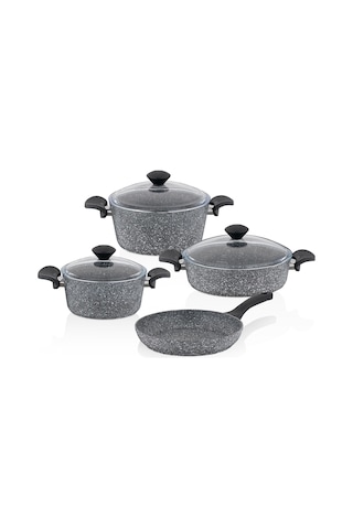 Taç Maxxcook 7 Parça Tencere Seti Gri