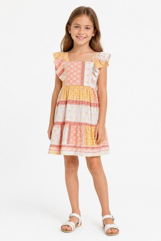 Eray Alp Kids Kız Çocuk Çok Renkli Fırfırlı Elbise Yazlık Günlük Model