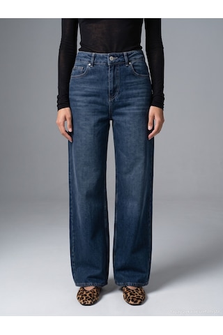 Dilvin 72358 Blue Black Geniş Pantolon-lacivert