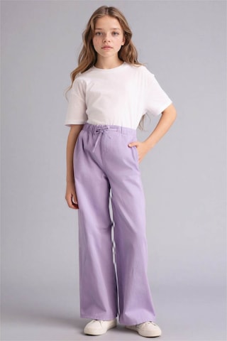 Defacto Wıde Leg Düz Paça Gabardin Pantolon Kız Çocuk G0607a826smpr143 Mor-pr143