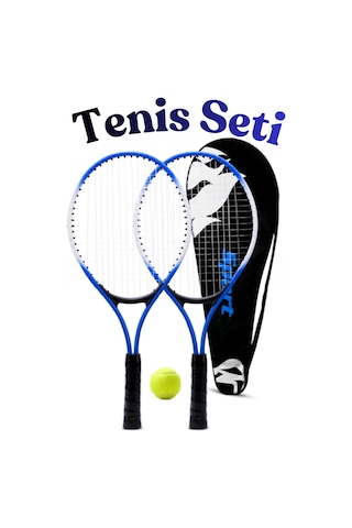 3lü Deluxe Çocuk Tenis Raketi Seti Çantalı 21 İnç Genç Tenis Raketi L2 53 Cm Mavi 671 Başlangıç Ve İleri Seviye Çocuk Tenis Seti Junior Raket Mavi