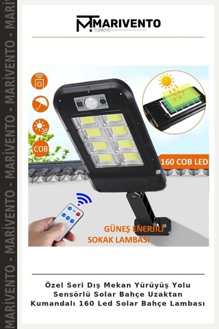 Özel Seri Dış Mekan Yürüyüş Yolu Sensörlü Solar Bahçe Uzaktan Kumandalı 160 Led Solar Bahçe Lambası