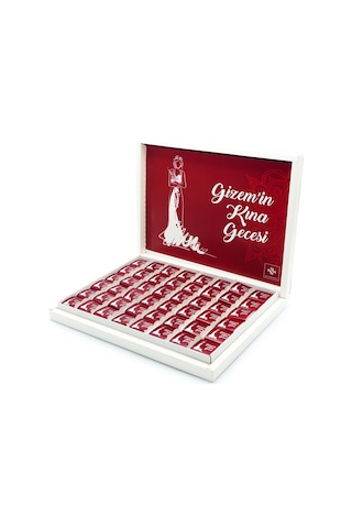 İsme Özel Kına Gecesi Çikolatası 144 Adet Napoliten Çikolata