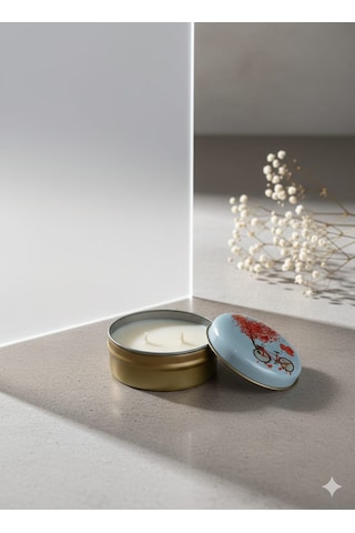 Forest Soul Sedir & Sandal Ağacı Kokulu El Yapımı Soya Mumu Happy Blaze Candle Beyaz Kırmızı