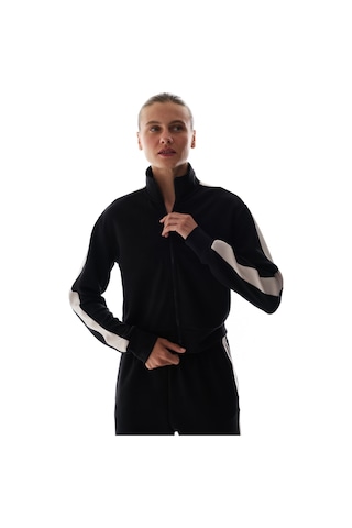 Penti Siyah İpeksi Dokunuş Silky Touch Paneled Fermuarlı Uzun Kollu Ceket