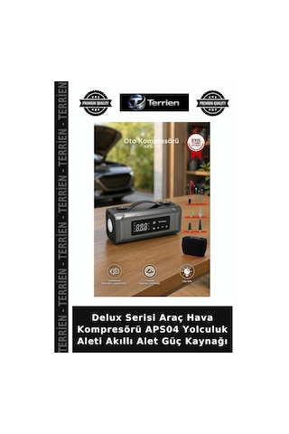Delux Serisi Araç Hava Kompresörü Aps04 Yolculuk Aleti Akıllı Alet Güç Kaynağı