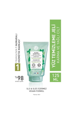 Yves Rocher Karma Ve Yağlı Ciltler Için Pure Menthe Prebiyotik Yüz Yıkama Jeli-125 ML