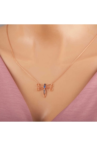 925 Ayar Gümüş Rose Yusufçuk Kadın Gümüş Kolye Gümüş