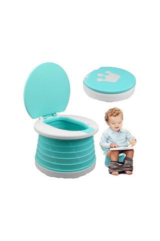 MooieBaby's Katlanabilir Çocuk Tuvaleti, Carry Potty,Yeşil