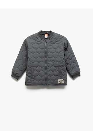 Koton Uzun Kollu Fermuarlı Pamuklu Kapitone Mevsimlik Mont Antrasit 5smb20005tw Antrasit