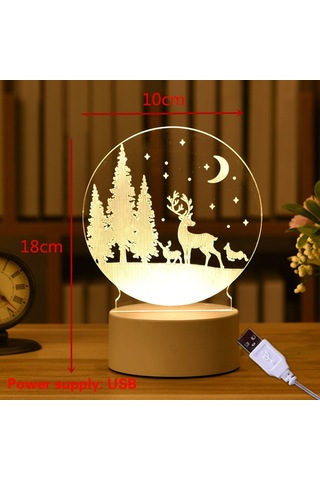 Youmex 3d Led Gece Lambası, Dokunmatik Ve Uzaktan Kumanda İle 16 Renkli Mod, Usb/pil Besleme, Akrilik Işık Kılavuzu Diğer