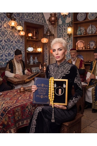 Özel Tasarım Kitap Kutulu Kadın Bakır Takı Seti Ve Tesbih Kombini - Kolye Küpe Bileklik Yüzük 5 Parça Otantik Şık Hediyelik - Doğum Günü Yıl Dönümü Anneler Günü Kadınlara Özel Gösterişli Hediye - N-00094