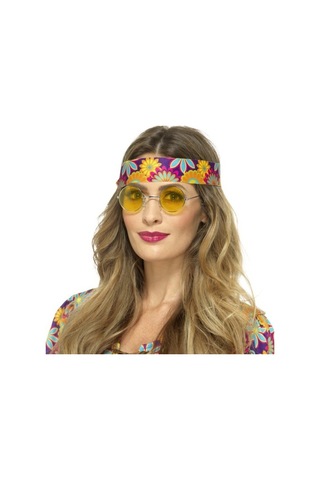 Yuvarlak Cam John Lennon Tarzı Gold Çerçeveli Sarı Gözlük Tdrtr