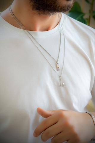 Savaş Baltası Figürlü Erkek Gümüş Kolye