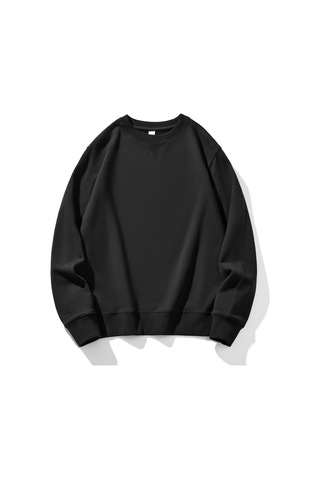 Erkekler Yuvarlak Yakalı Ters Üçgen Sweatshirt Siyah
