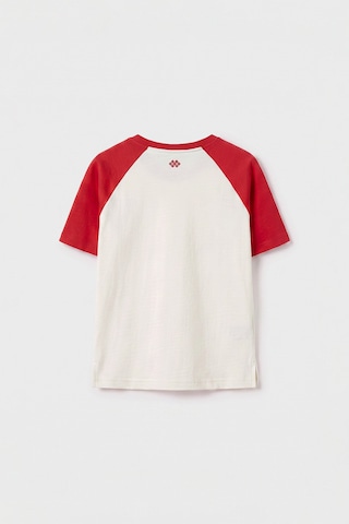 Ekru-fiesta Standart Fit Reglan Kollu Kız Çocuk T-shirt - 75180 Ekru/fiesta