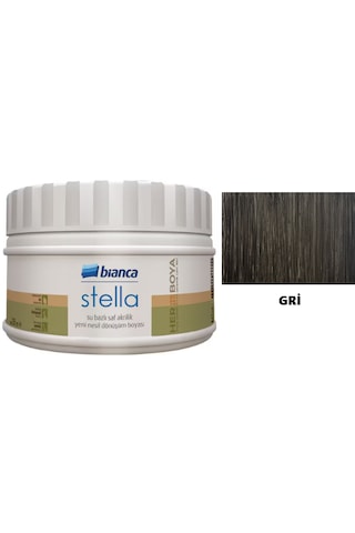 Bianca Stella Su Bazlı Saf Akrilik Ahşap Boyası 250 Ml Gri