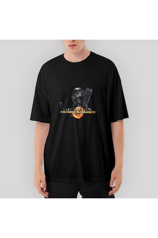 The Hunger Games Mockingjay Oversize Siyah Tişört Siyah