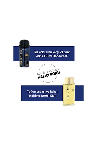 First Class Erkek Parfüm EDT 100 ML + Deodorant 3 x 150 ML