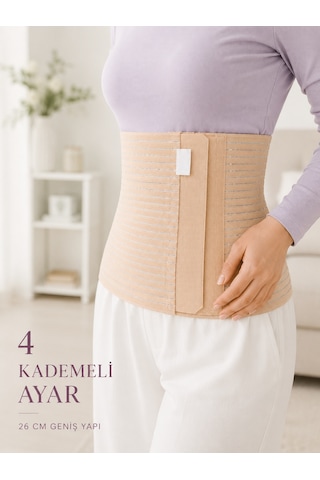 Emvera 26 Cm Abdominal Korse Doğum Sonrası 4 Kademeli Ayarlanabilir Karın Bel Korsesi Sarı