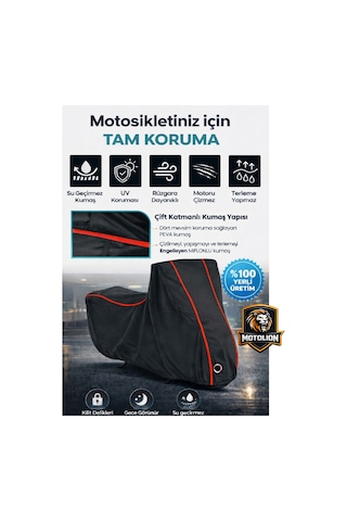 Arora Max Pro 125 Topcaseli Siyah-kırmızı Dikişli Kilitli Motor Brandası,örtü