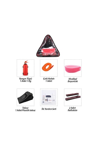 Krt-1097 Yangın Tüpü 1kg 2'li Set 3 Gen Çanta 6 Adet + 17 Adet 2 Adet Reflektör