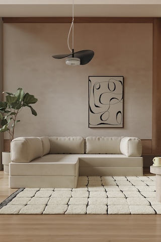 Modalife Legoom Köşe Açılır Kanepe Yatak Olabilen, Aktivite Koltuğu - Krem