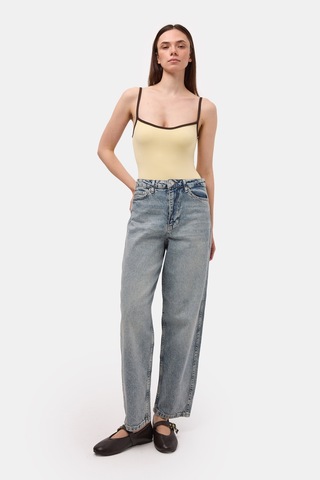 Itsbasic Kadın Kot Renk 4s6-32 Relax Fit Esnek Kumaş Denim Jean Mavi
