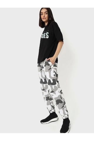 Modi Baskılı Oversize T-shirt - Siyah - Mymg146036