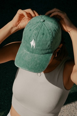 Woneagle Unisex Eskitilmiş Deniz Yeşili Minimalist Nakışlı Vintage Şapka Dad Hat Kep Yeşil Yeşil