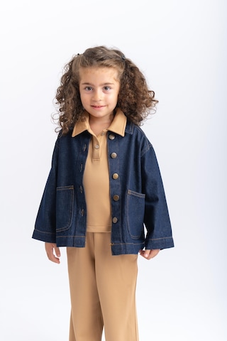 Oliven The Kid Oliventhekid Unisex Cepli Koyu Yıkama Kot Ceket Mavi Mavi