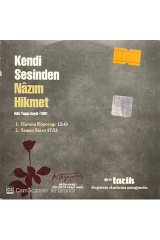 Plak Değildir Cd Dir Cd Kendi Sesinde Nazım Hikmet Cd