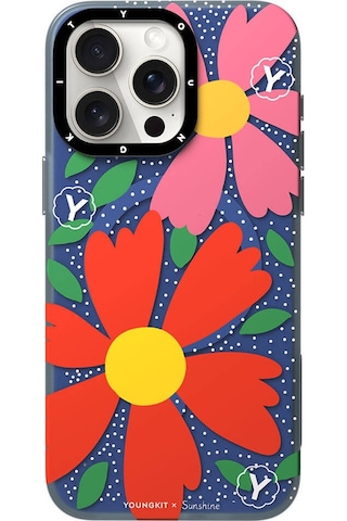 Apple Uyumlu iPhone 15 Pro Max Kılıf Magsafe Özellikli Sunshine Tasarımlı Youngkit Colorful Serisi Kırmızı