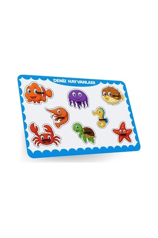 Deniz Hayvanları Temalı 8 Parça Ahşap Puzzle Eğitici