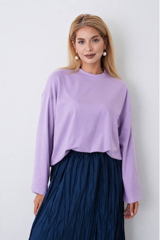Herkesemoda Kadın Tesettüre Uygun Uzun Kollu Lila Body Lila