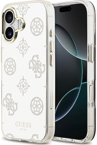 Apple Uyumlu iPhone 17 Kılıf Guess Lisanslı Metal Kamera Çerçeveli Simli Peony Aynalı Kapak Gümüş Gümüş