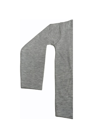 Özdemirli Bebe Basic Düz Bisiklet Yaka Uzun Kollu Likralı Badi Sweat T-shirt Gri
