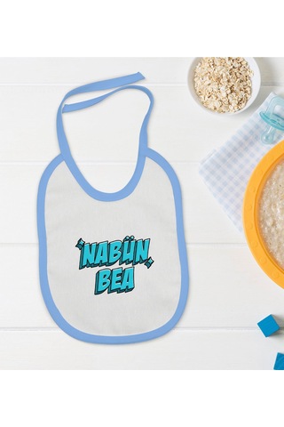 BK Kids Nabün Bea Tasarımlı Mavi Bebek Mama Önlüğü-1