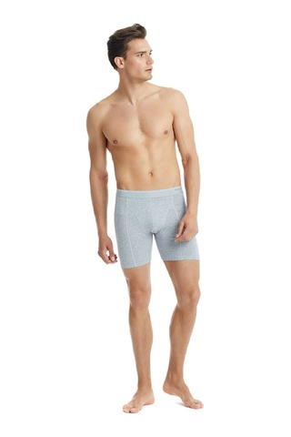 Blackspade 9216 Tender Cotton Erkek %92 Pamuk Uzun Retro Boxer Gri Melanj